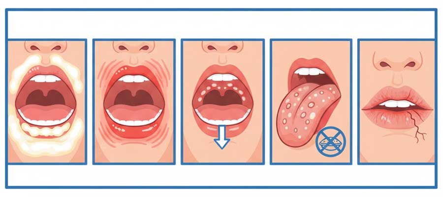 علائم رایج و نشانههای هشداردهنده کاندیدیازیس لثه